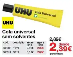 Staples Uhu cola universal promoção