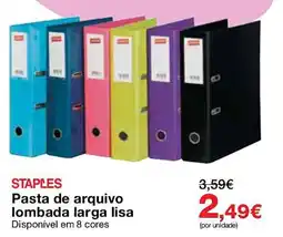 Staples staples pasta de arquivo lombada larga lisa promoção