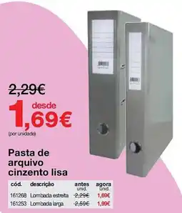Staples Pasta de arquivo cinzento lisa promoção