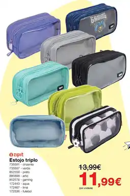 Staples Estojo triplo zipit promoção