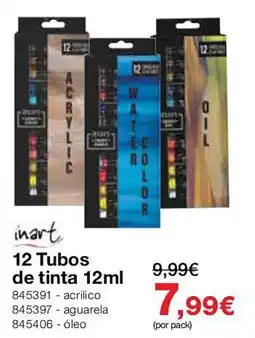Staples inart 12 tubos de tinta 12ml promoção