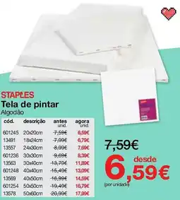 Staples Tela de pintar algodão promoção