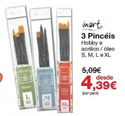 Staples inart 3 pincéis hobby e acrílico / óleo promoção