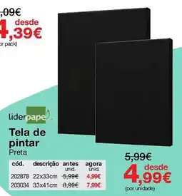 Staples Tela de pintar Preta promoção