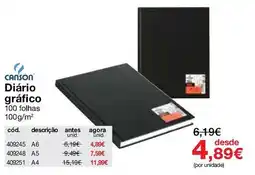 Staples Diário gráfico Canson promoção