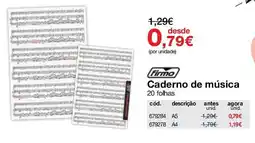Staples Caderno de música firmo promoção