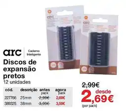 Staples arc discos de expansão pretos promoção