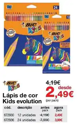 Staples Lápis de cor kids evolution promoção