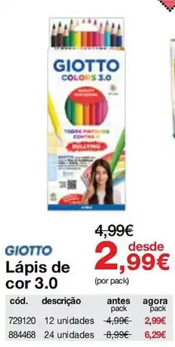 Staples Giotto lápis de cor 3.0 promoção