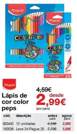 Staples Lápis de cor color peps promoção