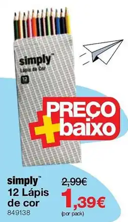 Staples simply 12 Lápis de cor promoção