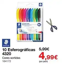 Staples SCHREYER 10 Esferográficas promoção