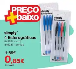Staples simply 4 esferográficas promoção