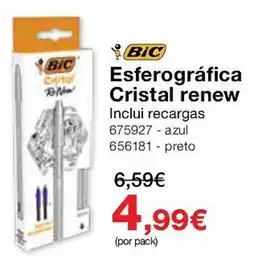 Staples bic esferográfica cristal renew promoção