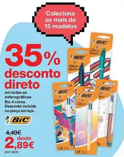 Staples esferográficas bic 4 cores promoção