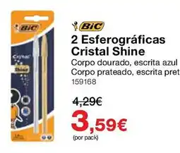Staples Bic 2 Esferográficas Cristal Shine promoção