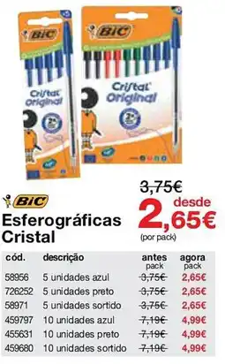 Staples Esf. cristal bic promoção