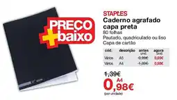 Staples Staples caderno agramado capa preta promoção