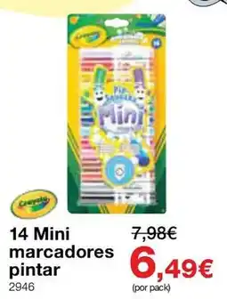 Staples Crayola 14 Mini marcadores pintar promoção