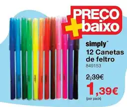 Staples simply 12 canetas de feltro promoção