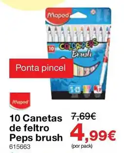 Staples Maped 10 Canetas de feltro Peps brush promoção