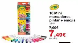 Staples Crayola 16 mini marcadores pintar + emojis promoção