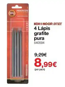 Staples Koh-i-noor office 4 lápis grafite pura promoção