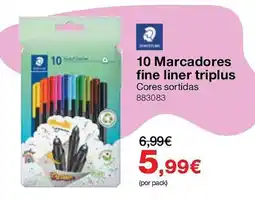 Staples Spectra 10 Marcadores fine liner triplus promoção
