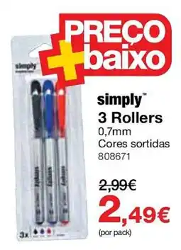Staples simply 3 rollers promoção