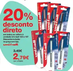 Staples uni-ball rollers promoção