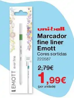 Staples uni-ball marcador fine liner emott promoção