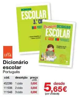 Staples Dicionário escolar Português promoção