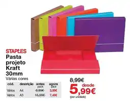 Staples Staples pasta projeto kraft 30mm promoção