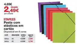 Staples staples pasta com elásticos em cartão promoção