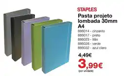 Staples Staples pasta projeto lombada 30mm a4 promoção