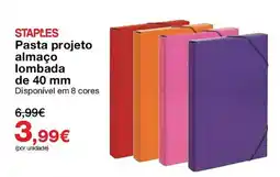 Staples Pasta projeto almaço promoção