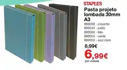Staples Pasta projeto lombada 30mm A3 promoção