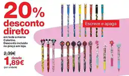 Staples escreve e apaga colorino promoção