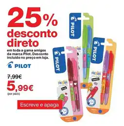 Staples amigos da marca pilot promoção