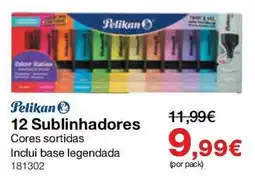 Staples Pelikan 12 Sublinhadores Cores sortidas promoção