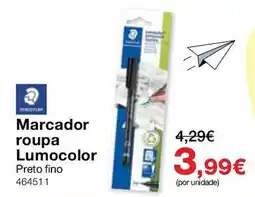 Staples Marcador roupa Lumocolor Preto fino promoção