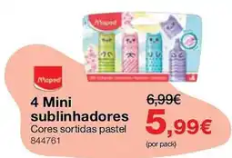 Staples Mepad 4 mini sublinhadores promoção