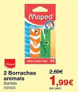 Staples Maped 2 Borrachas animais promoção