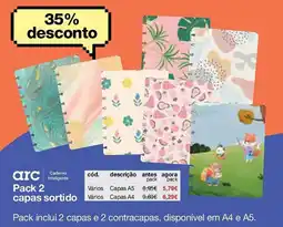 Staples arc caderno inteligente pack 2 capas sortido promoção