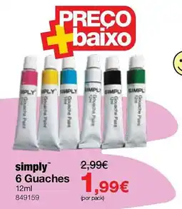 Staples simply 6 Guaches promoção