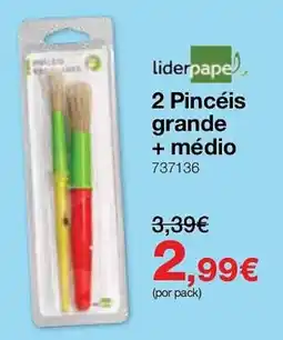 Staples liderpape 2 Pincéis grande + médio promoção