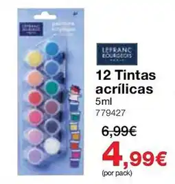 Staples lefranc eourgeois 12 tintas acrílicas promoção