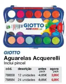 Staples Giotto aguarelas acquerelli promoção