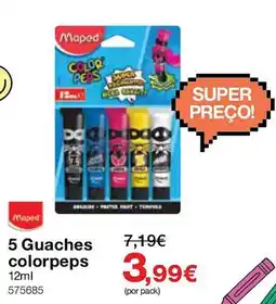 Staples Maped 5 Guaches colorpeps promoção