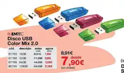 Staples emtec disco usb color mix 2.0 promoção